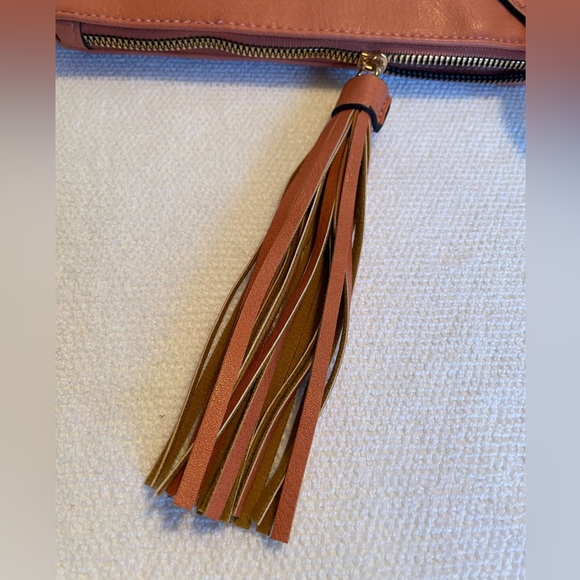 Calin Collection Wristlet.Beautiful Burnt Orange, Vegan Leather With Fringe. NWT - Picture 4 of 12